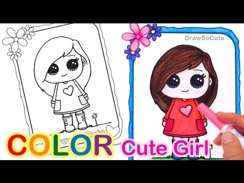 How To Color Easy With Markers Color Pencil Step By Step Cute Girl