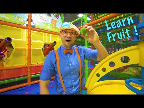 Play at the Play Place with Blippi | Learn Fruit and Healthy Eating for Children Video