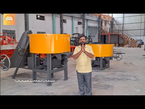 Cement Concrete Pan Mixer Machine With Hydraulic Hopper