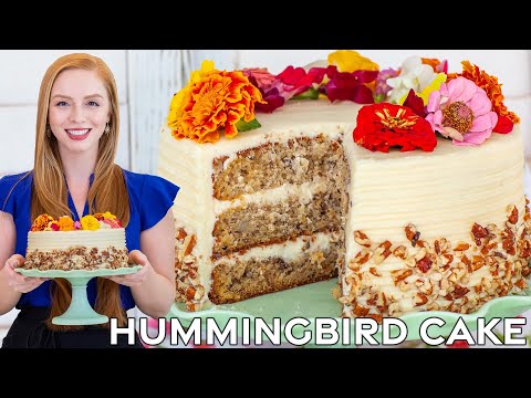 The Best Hummingbird Cake Recipe | Pineapple Banana Pecan Cake with Cream Cheese Frosting