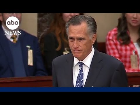 Senator Mitt Romney delivers his farewell address on the Senate floor