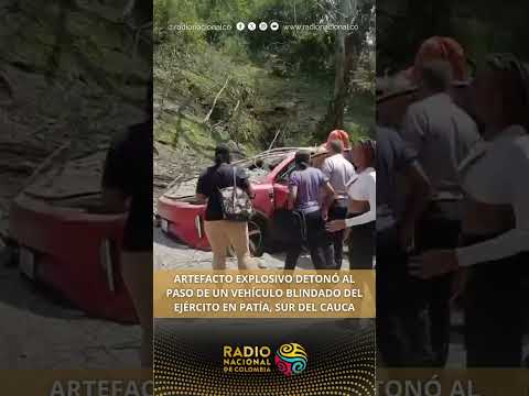 Artefacto explosivo detonó al paso de un vehículo blindado del Ejército en Patía, sur del Cauca