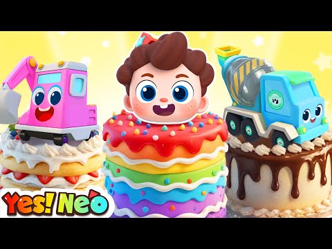 Baking with Construction Vehicles 🚧🚜 | Excavator, Loader | Nursery Rhymes & Kids Songs | Yes! Neo