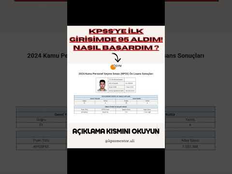 Kpss'ye İlk Girişimde 95 Aldım !
