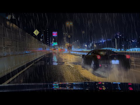 ☔️Driving on a Rainy Urban Highway 😴 for #Sleep #Work #Study