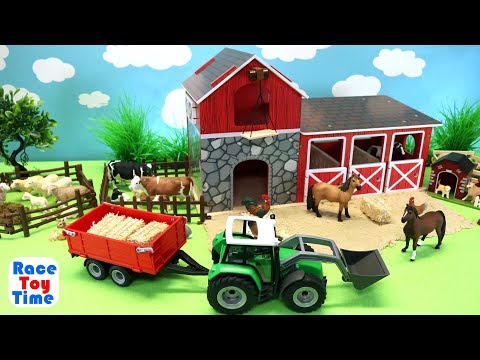 Farm Barn Playset For Horses and Fun Animals Toys For Kids