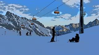 第10話【住みながらヨーロッパ散策・ドイツアルペン編】ツークシュピッツェ 2,962m Zugspitze Ski fahren in Manga