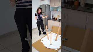 Video de Mesa redonda para comedor diseño nórdico Tulip Utile 90 cm