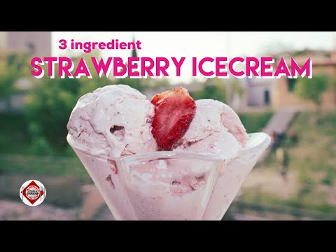 Strawberry Ice Cream with 3 Ingredients | Homemade Ice Cream Recipe | Saeeda's Cookbook