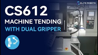 Elite Robots CS612 CNC machine tending with OnRobot dual quick change gripper