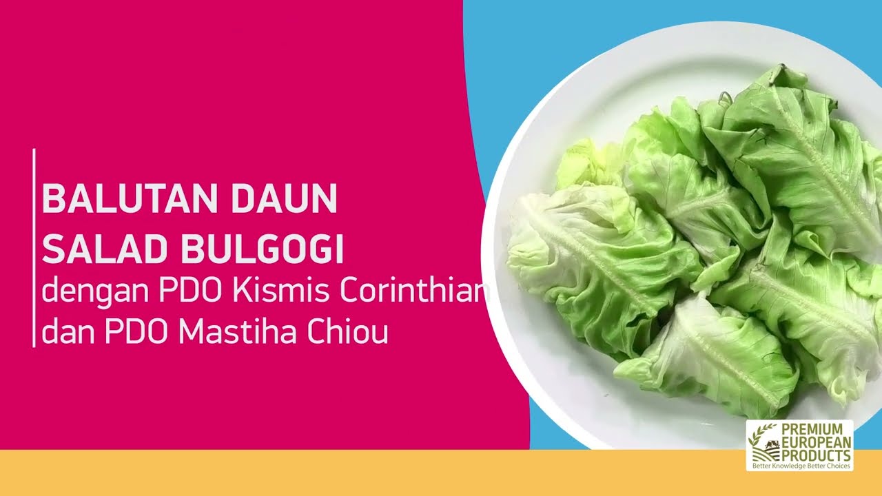 Bulgogi selada bungkus dengan kismis PDO Corinth dan pdo mastiha chiou (malay)