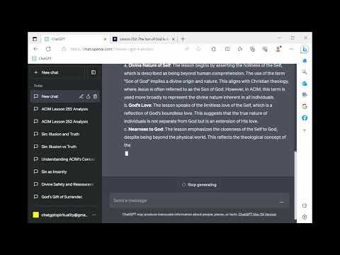 ChatGPT Spirituality ACIM Lesson 252 - The Son of God is my Identity