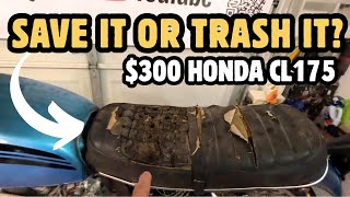 Saving the Raggedy Seat on the $300 Honda CL175