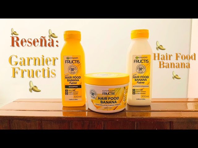 Vídeo relacionado con Garnier Fructis Pack Hair Food Banana con Champú, Acondicionador y Mascarilla para Cabello Seco, Limpia, Desenreda y Nutre