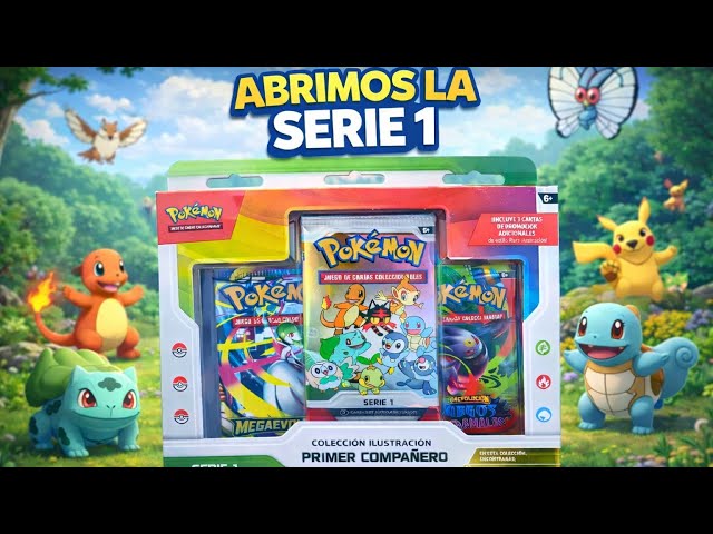 Vídeo relacionado con Pokémon: Colección Ilustración Primer Compañero de JCC Pokémon (Serie 1) (3 Cartas de promoción, 2 Sobres de Mejora y 1 Hoja con Pegatinas)