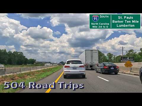 ⁴ᴷ Road Trip #1100 - I-95 S - North Carolina Mile 34-0 | St. Pauls / Barker Ten Mile / Lumberton