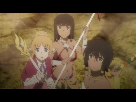 Sword Oratoria (Dub) - fighting dragons and giant caterpillars