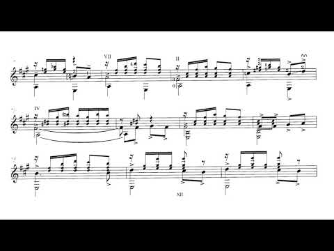 Heitor Villa-lobos - Schottisch Chôro for Guitar (Score video)