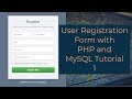User Registration Form With PHP And MySQL Tutorial 1 Creating A Registration Form