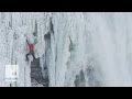 Daredevil climbs 140-feet up frozen Niagara Falls.