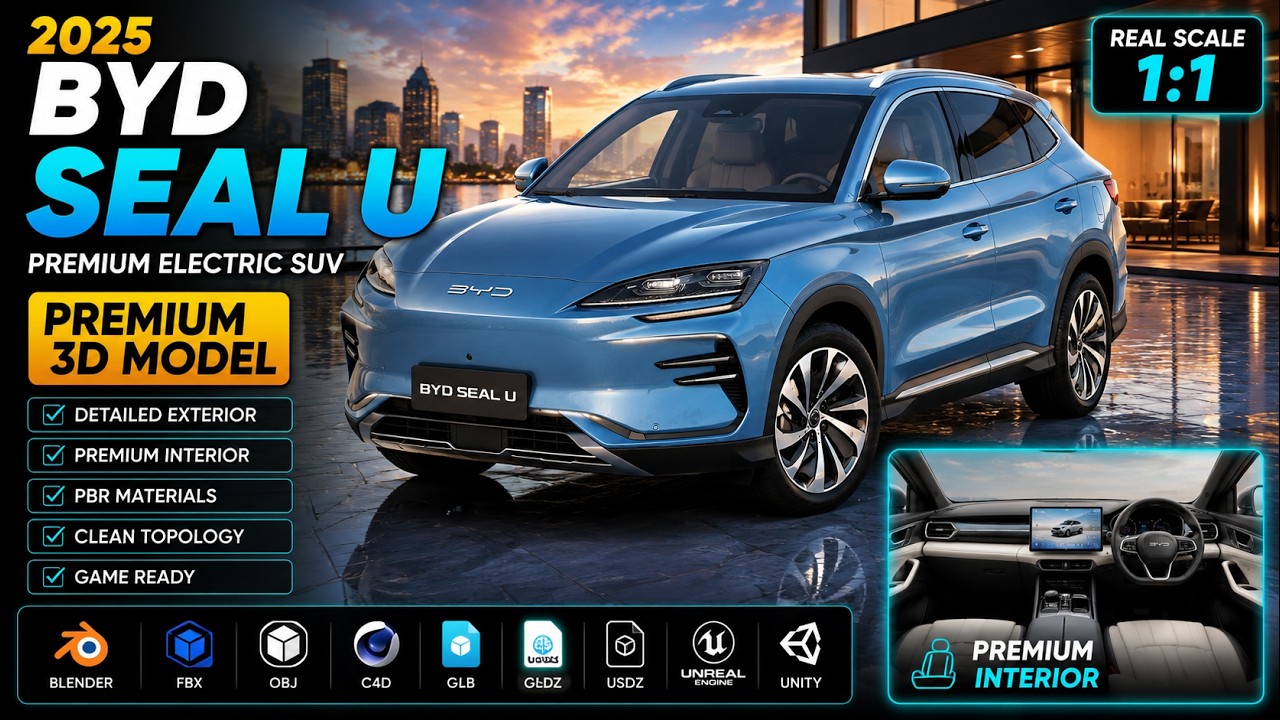 2024 BYD Seal U Song Plus DM-I With Interior 3D Model