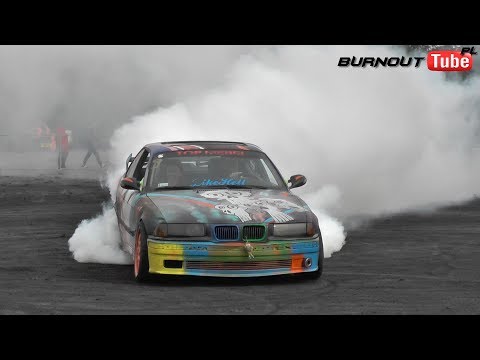 Palenie gumy BMW E36 328 "TOP MEBEL" - VI Edycja Dnia Świra 2019
