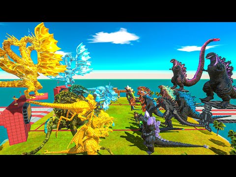 EVOLUTION of LAVA SHIN GODZILLA Size Comparison and Dark Itself VS Team ICE and HONEY KING GHIDORAH