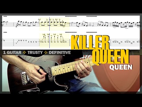 Killer Queen | Guitar Cover Tab | Guitar Solo Lesson | Backing Track with Vocals 🎸 QUEEN