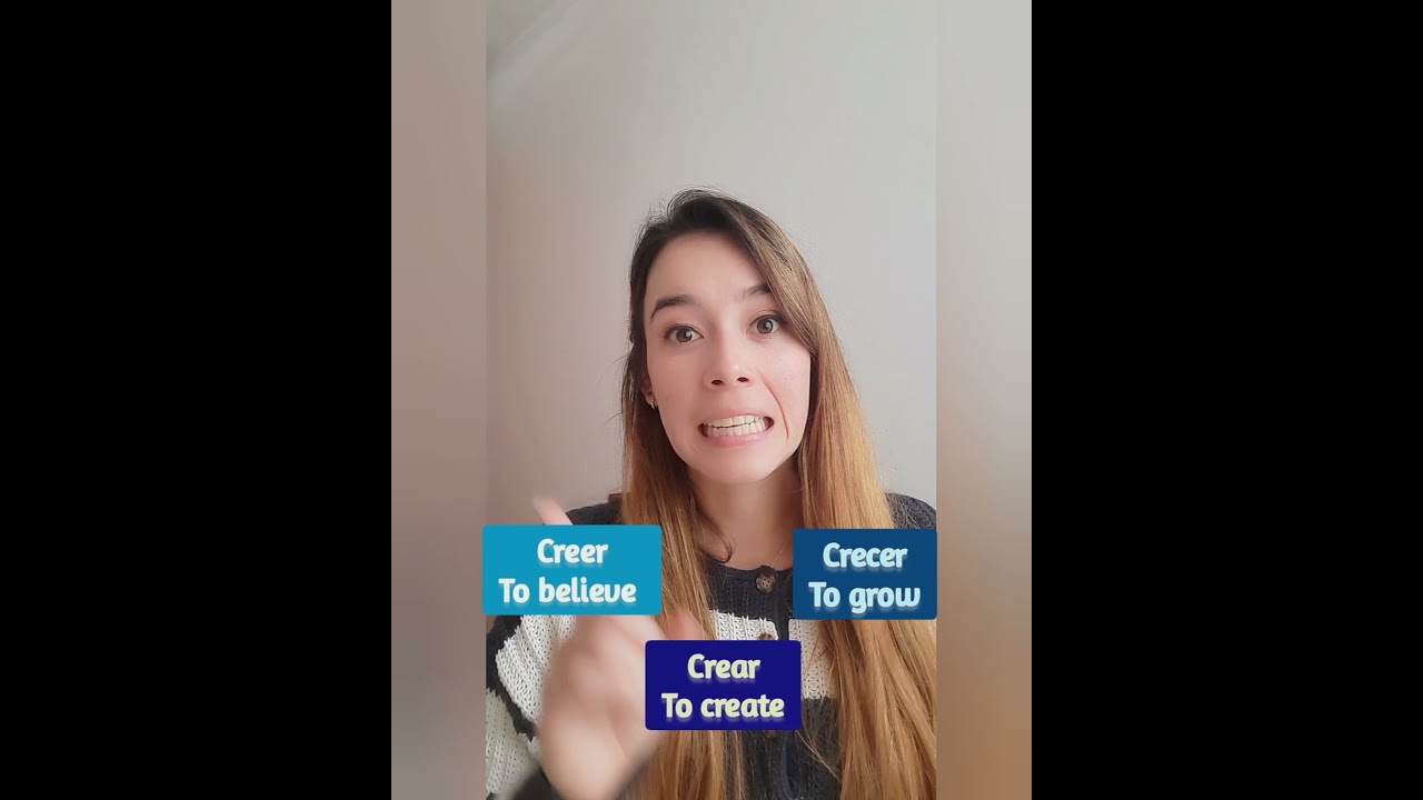 3 Verbos similares en Español #spanishverbs #crecer #crear #creer #español #castellano #aprende