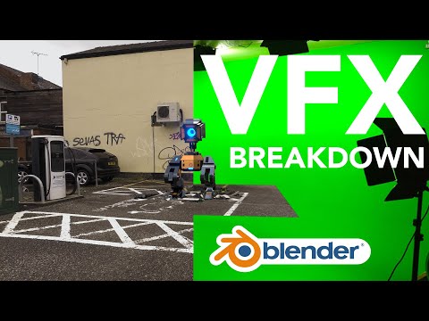 Robot Landing VFX Breakdown (Blender)