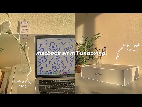 ✨🌱 macbook air m1 (space gray) unboxing | accessories + case decoration 💻