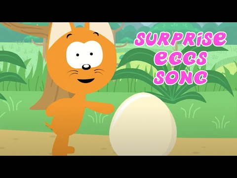 SURPRISE EGGS SONG 🔵🔶  MEOW MEOW KITTY SONG 😸 Songs For Kids