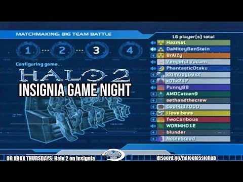 Halo 2 Insignia Custom Games Game Night - OG Xbox Thursdays - Halo Classic Hub