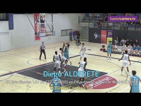 DIEGO ALDERETE (´00) - 1.97 m. CB Estudiantes. En F4 Autonómica U18M Madrid 2018 (BasketCantera.TV)