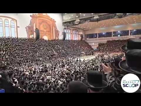 The New Skver Building in Monsey is holding up the fort! With Thousands of Chasidim Dancing