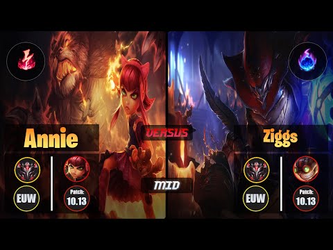 GrandMaster ANNIE [Electrocute] (Mid) VS  ZIGGS - Grandmaster EUW Patch 10.13