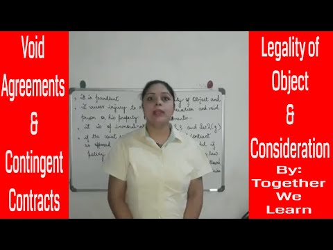 Legality of Object || Void Agreements || Contingent Contracts Video