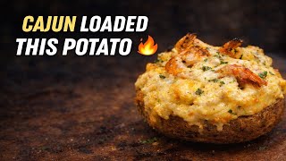 I put Cajun shrimp inside a baked potato… and it got ridiculous.