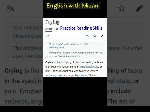Crying ‌😭😭 | Practice Reading Skills | Definition from Wikipedia | English with Mizan | #Shorts
