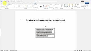 How to change line spacing within text box in word