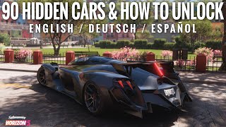 Forza Horizon 5 | All 90 Hidden Cars & How To Unlock Them (ENGLISH, GERMAN & SPANISH!) 🇺🇸🇩🇪🇪🇸