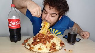 [real mukbang] I eat very spicy spaghetti with meat for 10 people
