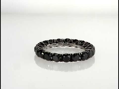 Black diamonds eternity gold ring