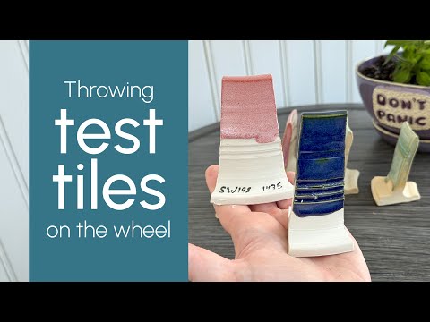 Throwing test tiles on the pottery wheel