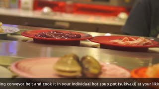 Sukishi Buffet conveyer belt noodle soup bar Bangkok Thailand