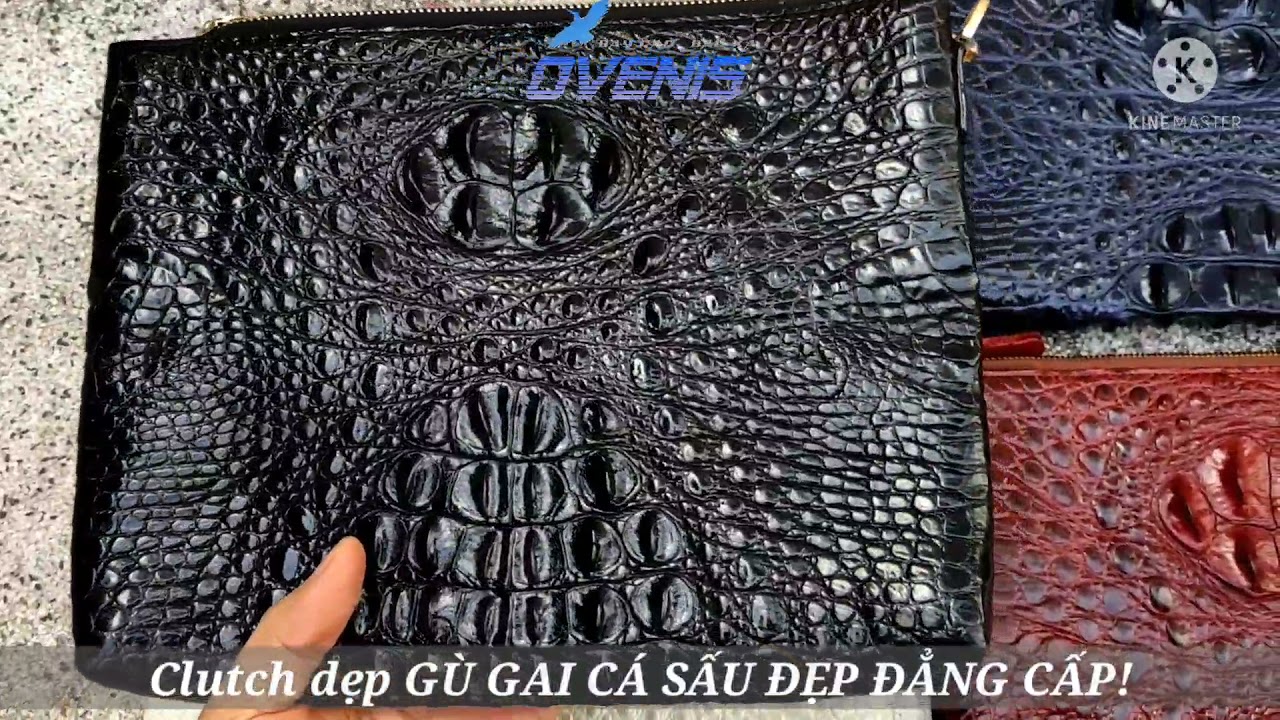 Clutch nam cầm tay da cá sấu màu đen đẹp lịch lãm!