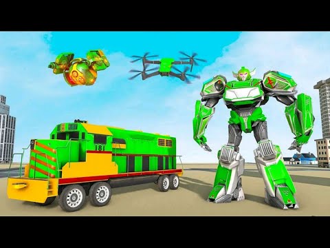 Flying Train Robot Transforming Game 2021: Train Robot Mode - Android Gameplay