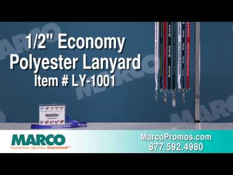 1/2 Economy Polyester Lanyard - Metal Swivel Snap Hook