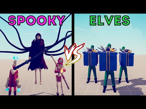 PRESENT ELF vs SPOOKY TEAM - Totally Accurate Battle Simulator | TABS
