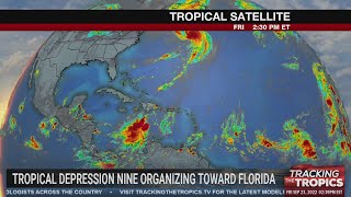 Tracking the Tropics: Tropical Depression Nine organizing as it heads toward Gulf